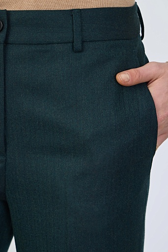 Костюмные брюки со стрелками, сине-зеленые