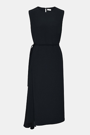 Ассиметричное платье без рукавов, черное