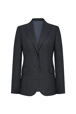 Жакет на двух пуговицах, темно-серый меланж