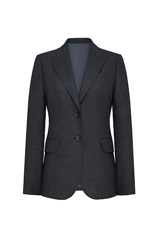 Жакет на двух пуговицах, темно-серый меланж