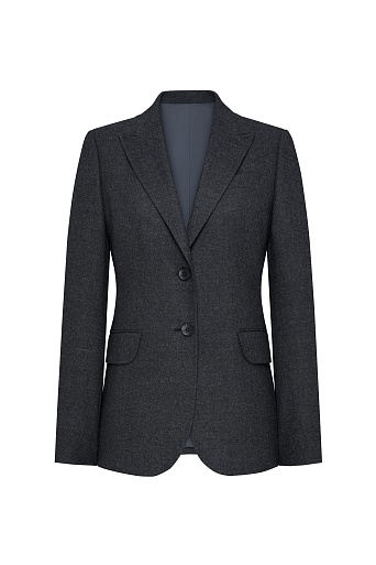 Жакет на двух пуговицах, темно-серый меланж