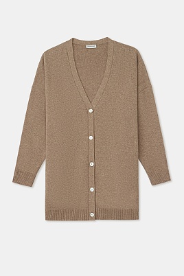 Длинный кардиган с кашемиром, светло-коричневый