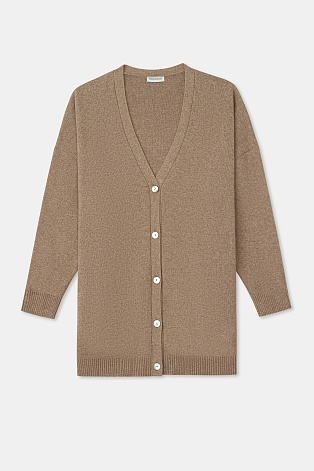 Длинный кардиган с кашемиром, светло-коричневый
