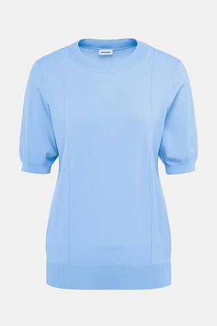 Трикотажная футболка из тенселя, голубая