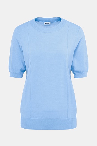 Трикотажная футболка из тенселя, голубая
