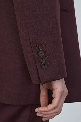 Двубортный жакет из шерсти, винный
