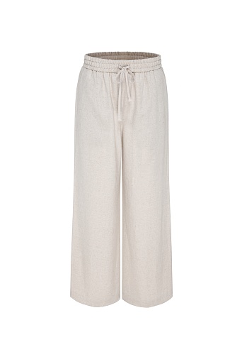 Трикотажные брюки на резинке, кремовые