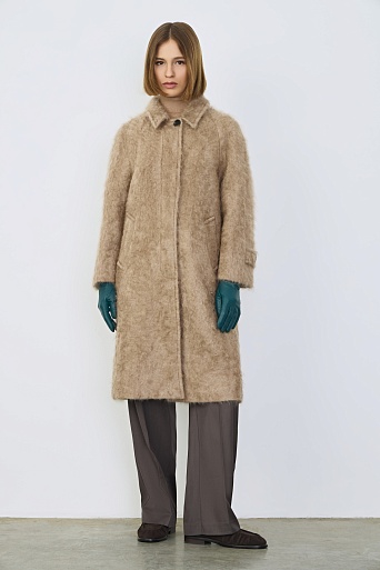 Кашемировое пальто, песочное