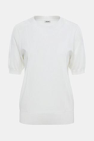Трикотажная футболка из тенселя, белая