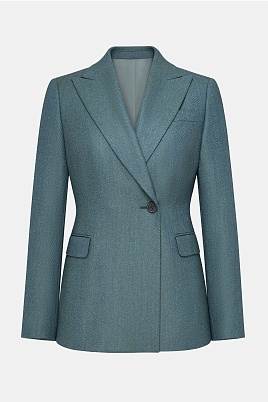 Приталенный жакет из шерсти на одной пуговице, бирюзовый Jemma
