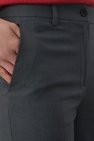 Прямые брюки из шерсти, серые