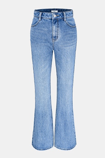 Голубые джинсы-клеш