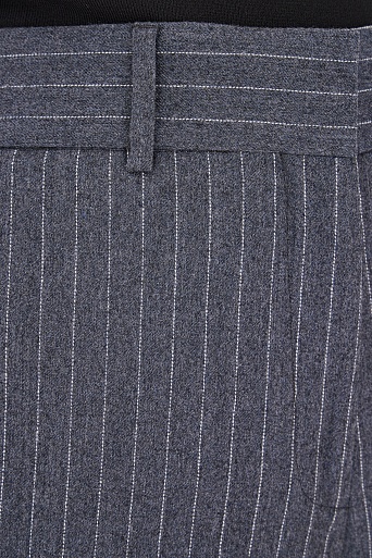 Серые в белую полоску широкие брюки с отворотами BLAIR