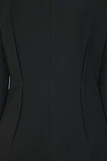 Жакет с акцентными вытачками и золотыми пуговицами, черный