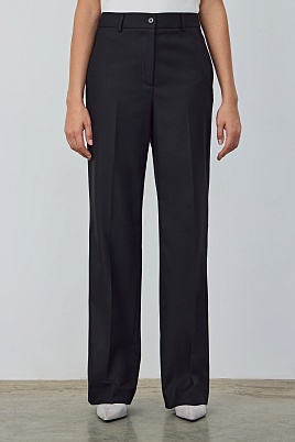 Прямые брюки со стрелками, черные MARIA