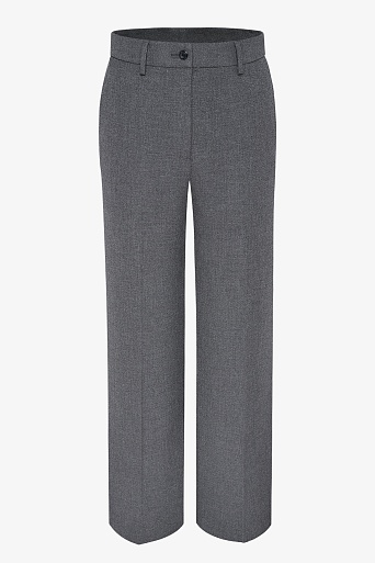 Прямые брюки со стрелками, серый меланж