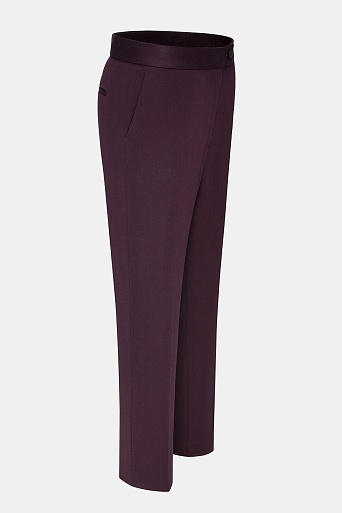 Костюмные зауженные брюки из шерсти, винные Casey