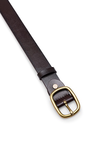 Кожаный ремень с круглой пряжкой
