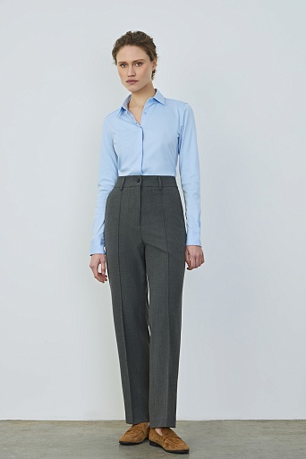 Зауженные брюки, серый меланж