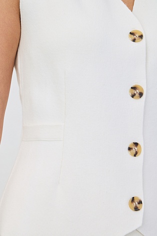 Трикотажный костюмный жилет с кашемиром, белый