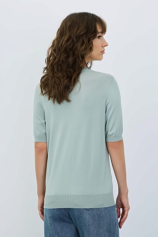 Трикотажная футболка из тенселя, мятная