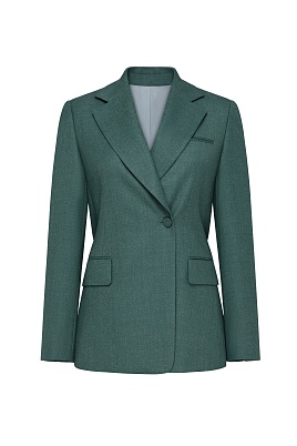 Удлиненный жакет на одной пуговице, изумрудный