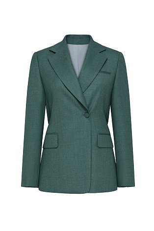 Удлиненный жакет на одной пуговице, изумрудный