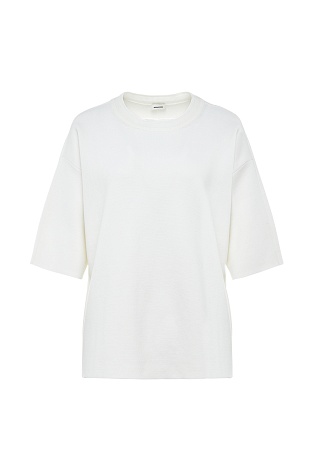 Трикотажная футболка оверсайз, белая