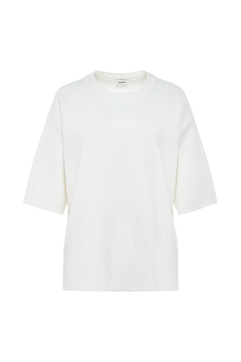 Трикотажная футболка оверсайз, белая