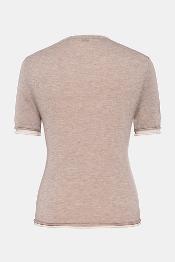 Двойной трикотажный топ, бежево-молочный