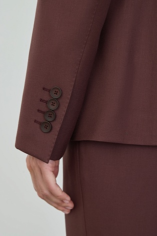 Костюмный пиджак из шерсти, красно-коричневый Jemma