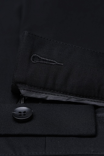 Брюки прямого силуэта из шерсти, черные