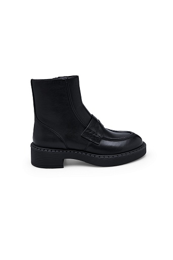 Кожаные ботильоны, черные