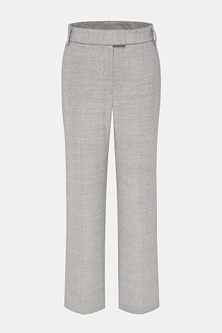 Прямые брюки из шерсти с кашемиром, серо-бежевые