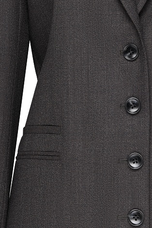 Жакет на пуговицах, темно-серый меланж