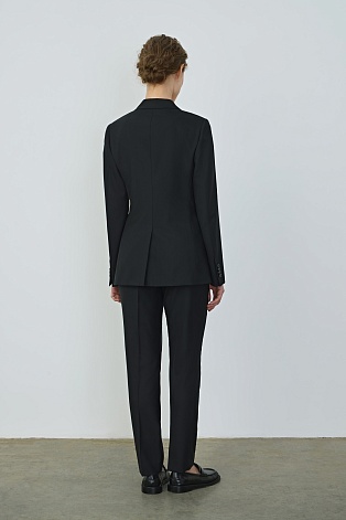 Приталенный жакет из шерсти, черный