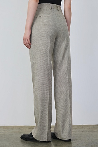 Прямые костюмные брюки, серо-бежевые MARIA