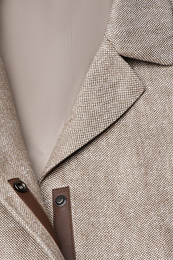 Куртка-жакет изо льна, бежево-коричневый меланж