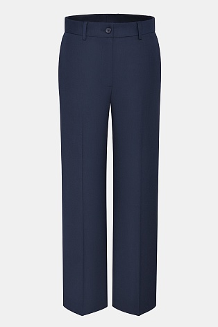 Свободные костюмные брюки с защипами, темно-синие MARIA