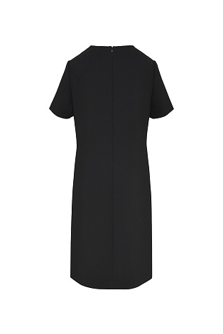Платье с коротким рукавом, черное