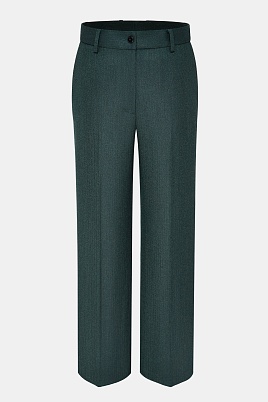 Костюмные брюки со стрелками, зеленые MARIA