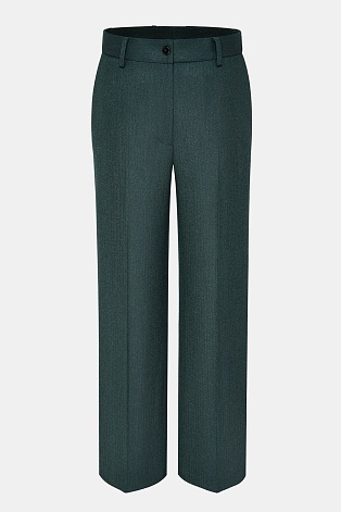 Костюмные брюки со стрелками, зеленые MARIA