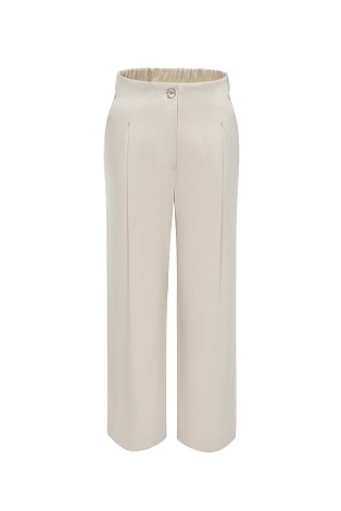 Прямые брюки со стрелками, бежевые