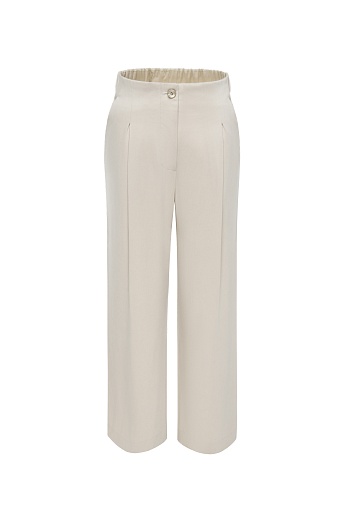 Прямые брюки со стрелками, бежевые