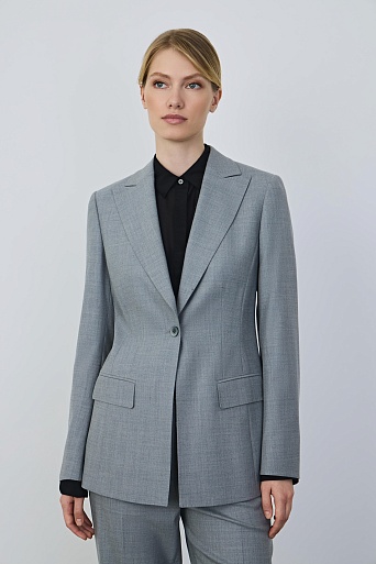 Удлиненный жакет на одной пуговице, серый FLORENCE