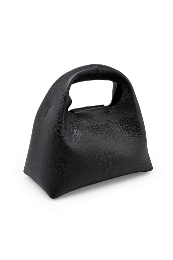 Кожаная сумка на цепочке, черная