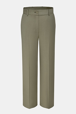 Прямые брюки со стрелками, оливковые MARIA