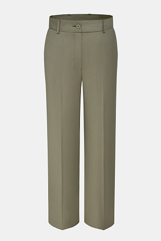 Прямые брюки со стрелками, оливковые MARIA