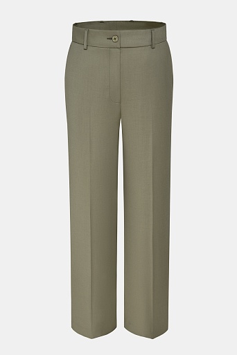 Прямые брюки со стрелками, оливковые MARIA