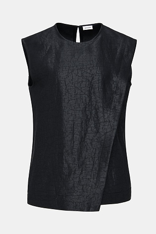 Текстурный топ из натурального шелка, черный Cherry